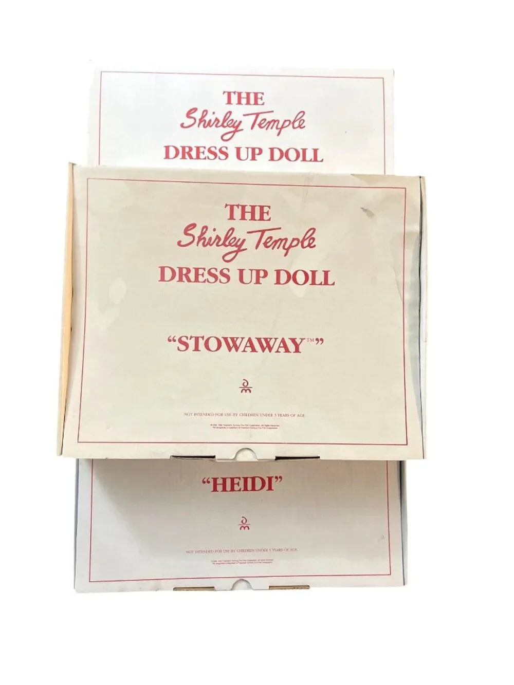 Set Of 3 Shirley Temple Dress Up Doll Costumes: Heidi, Stowaway & Curly Top NIB